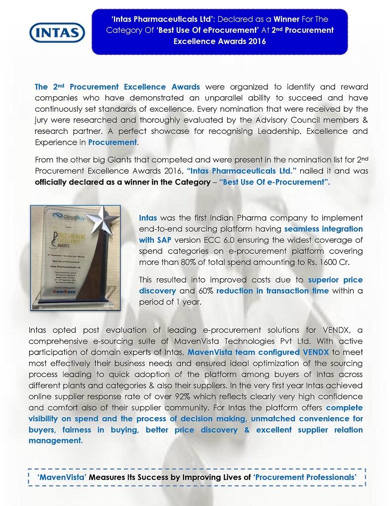 Best Use Of eProcurement – Oct’2016