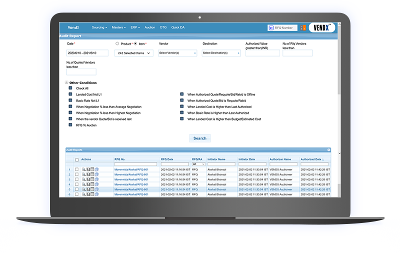 VENDX Audit Module